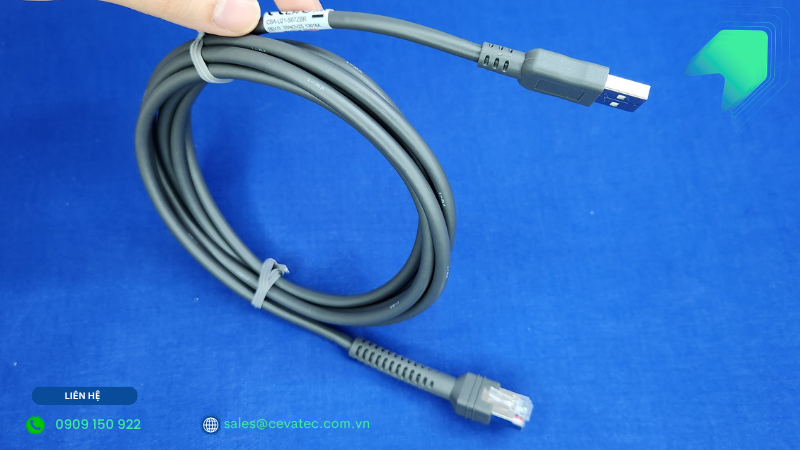 Dây cáp USB máy quét mã vạch Zebra LS2208 chính hãng tại Nhà bán hàng ủy quyền CEVATEC.